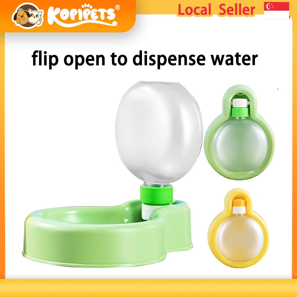 Kopipets Bulb Shape Pets Water Bottle - Foldable Travel Bowl with Carabiner for Dogs & Cats