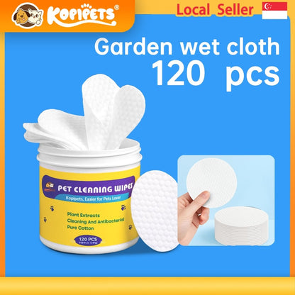 Kopipets Pet Eye Wet Wipes 120pcs – Plant Extracts, Antibacterial, Gentle Formula for Dogs & Cats