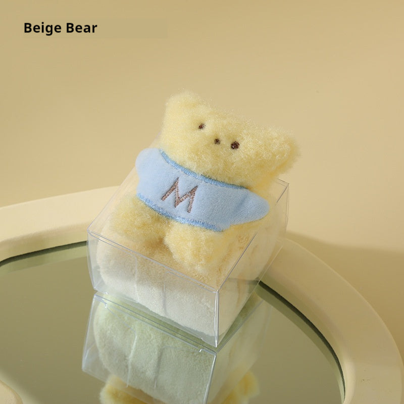 Kopipets - Cute Animal Coral Fleece Hand Towel Hanging Absorbent Washcloth Soft Baby Home Gift Towel Set