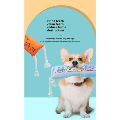 Kopipets Dog Squeaky Toy with Crinkle Sound Cotton Rope Chew Toy Cute Plush for Boredom Relief