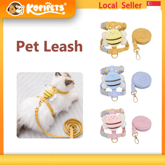 Kopipets Bee-Themed Dog Harness and Leash Set, Adjustable Vest Harness for Walking Small to Medium Breed Dogs