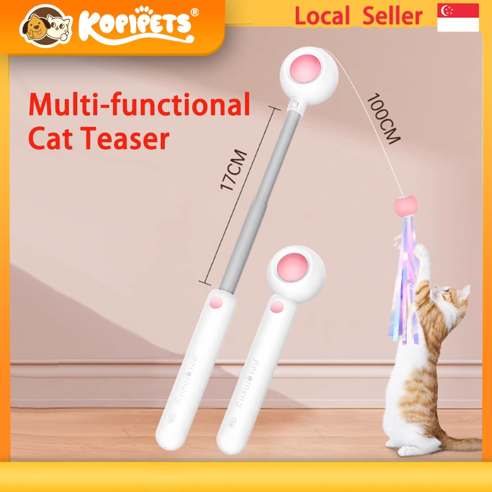 Kopipets Local Seller Multi-Function Cat Teaser Wand Adjustable Rod Retractable Laser Pointer