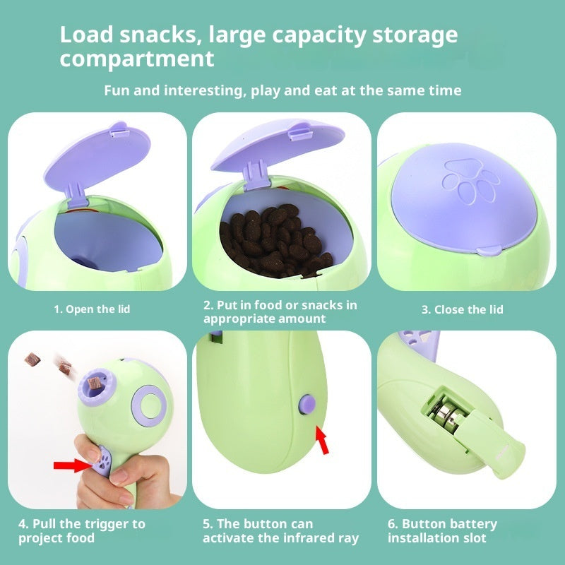 Kopipets Dog Laser Treat Launcher Outdoor Feeding Trainer Toy Infrared Pet Snack Shooter Interactive Feeder
