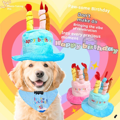 Kopipets Pet Birthday Hat Adjustable Cute Plush Cap for Cats and Dogs Party Decoration Accessories