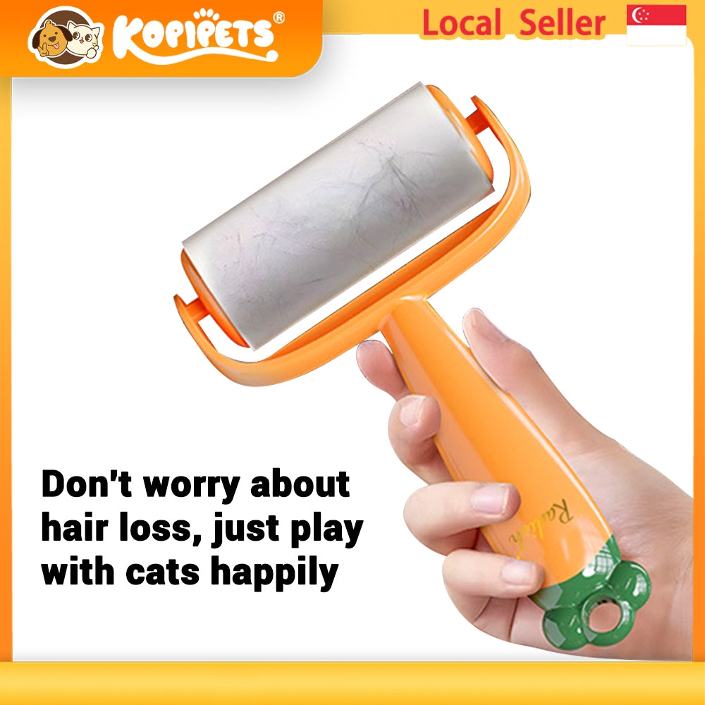 Kopipets 16CM Carrot Pet Hair Roller - Sticky Lint Remover for Clothes, Furniture, Car Seats (Tear-off Paper）