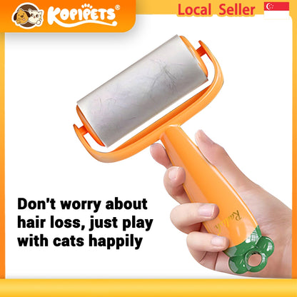 Kopipets 16CM Carrot Pet Hair Roller - Sticky Lint Remover for Clothes, Furniture, Car Seats (Tear-off Paper）