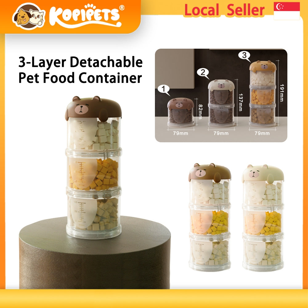 Kopipets Pet Food Storage Container 2-in-1 Travel & Home Sealed Airtight Snack Can for Dogs & Cats