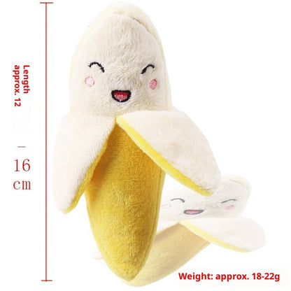 Yellow Banana Pet Toy Plush Squeaky BB Sound Dog Cat Interactive Toy Cute Companion