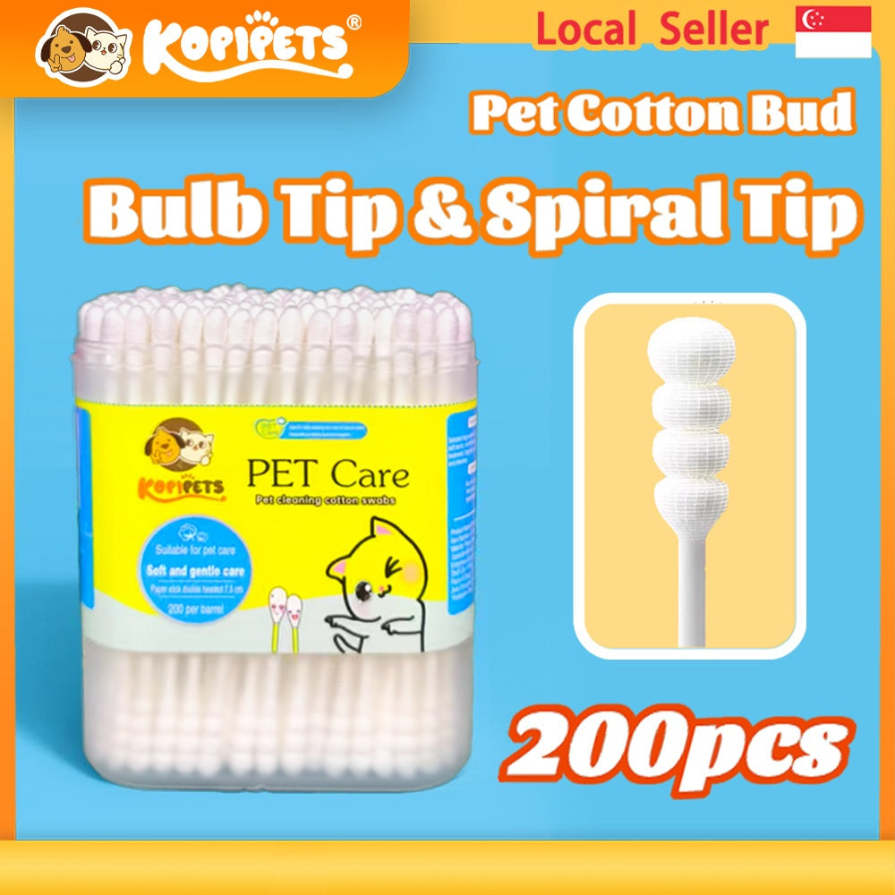 Kopipets Pet Cotton Bud Essential Oil / Bulb Tip Gentle Ear&Eye Care for Cats & Dogs Cotton Swab