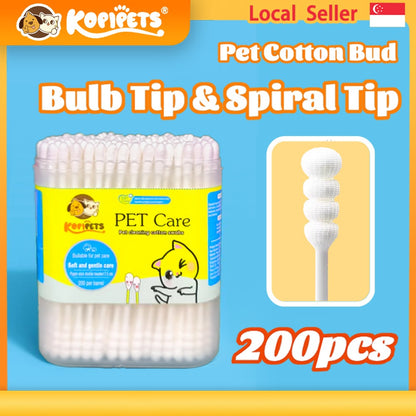 Kopipets Pet Cotton Bud Essential Oil / Bulb Tip Gentle Ear&Eye Care for Cats & Dogs Cotton Swab