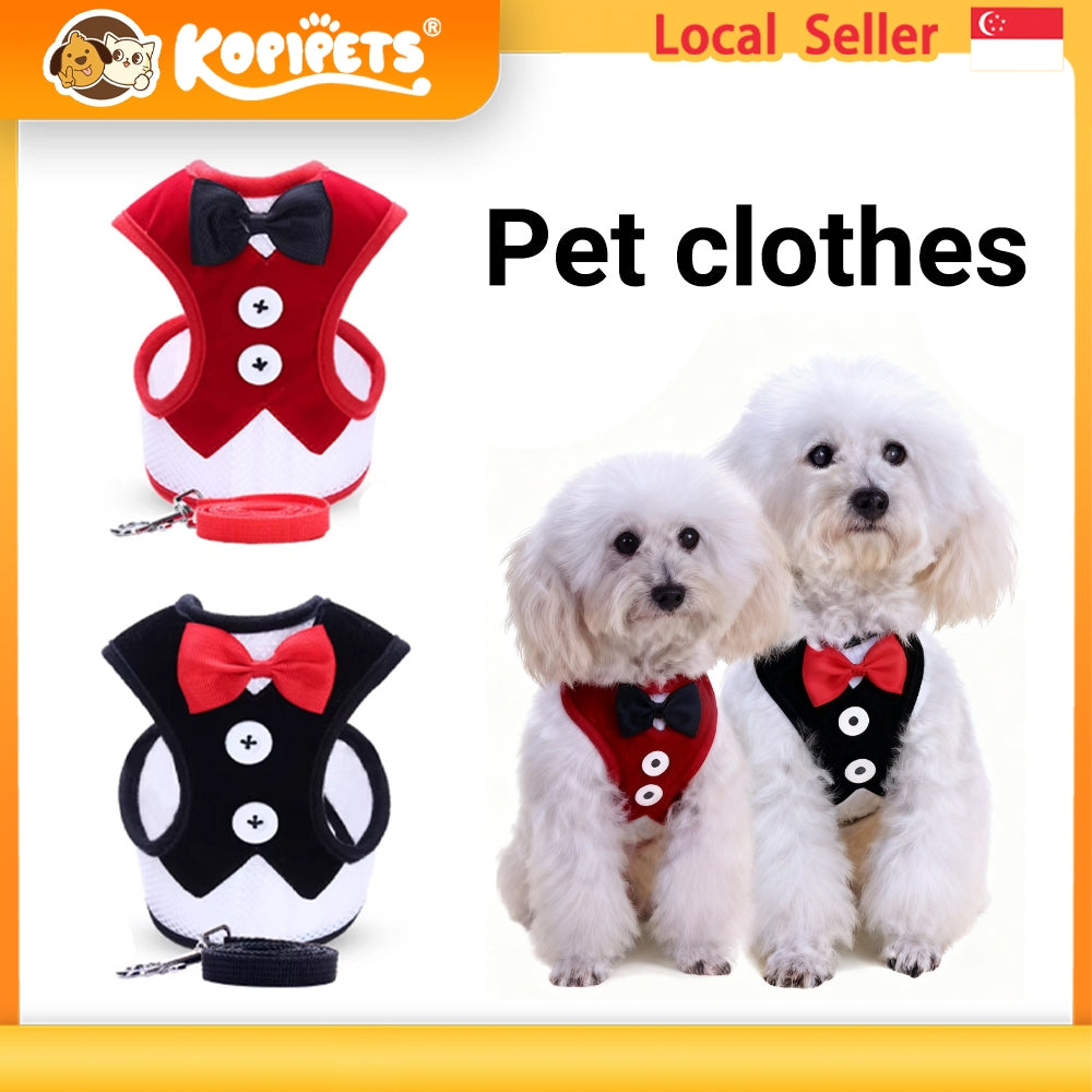 Kopipets Small Dog Harness Leash Set Breathable Adjustable Pet Vest Harness for Cats & Dogs Outdoor Walking