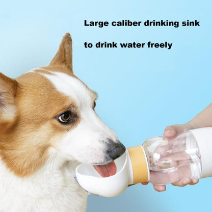 Heat-Resistant Portable Dog Water Bottle - Leakproof Travel Cup for Walking & Outdoor（350ml+200ml Water & Food Feeder）