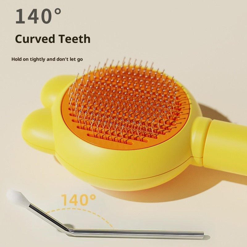 Kopipets Pet Self Cleaning Slicker Brush for Cats & Dogs | Gentle Hair & Fur Deshedding Massage Comb | Remove Loose Hair