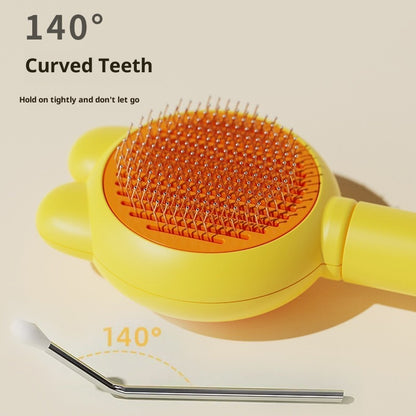 Kopipets Pet Self Cleaning Slicker Brush for Cats & Dogs | Gentle Hair & Fur Deshedding Massage Comb | Remove Loose Hair