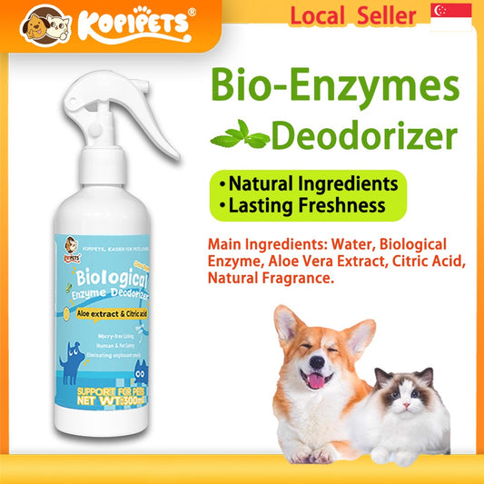 Kopipets Pet Enzyme Deodorizer Spray + Free UV Spray Gun Odor Remover for Cat & Dog Pet Freshener