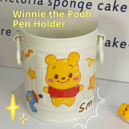 Kopipets Cute Pink Pen Holder Strawberry Bear Desktop Storage Box Winnie the Pooh Large Capacity