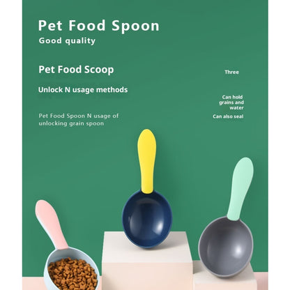 KopipetsPet Food Scoop with Built-In Sealing Clip Thickened Multi-Functional Cat & Dog Food Spoon
