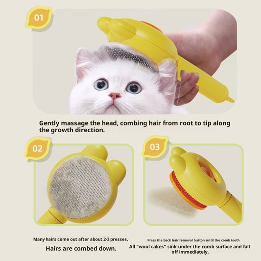 Kopipets Pet Self Cleaning Slicker Brush for Cats & Dogs | Gentle Hair & Fur Deshedding Massage Comb | Remove Loose Hair