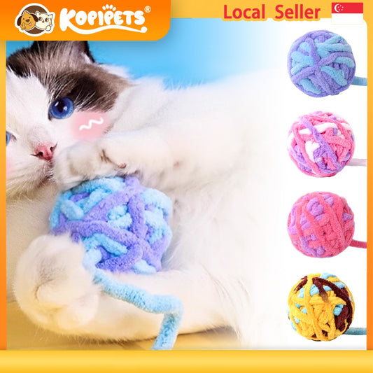Kopipets Hand-Knitted Cat Toys - Colorful Chew-Proof Yarn Balls for Playful Cats