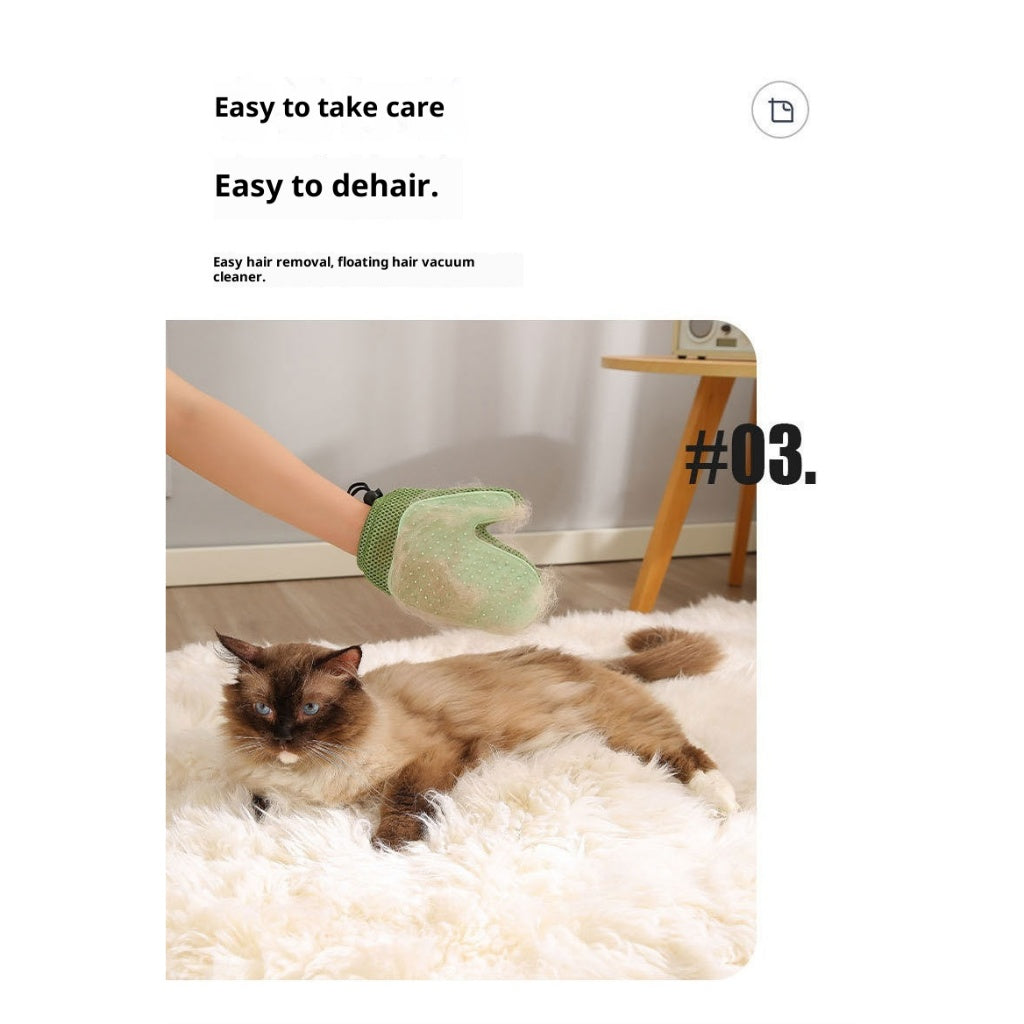 Kopipets Pet Grooming Glove | Double-Sided Rubber Hair Removal & Massage Mitt | Pet Hair Cleaner for Cats, Dog