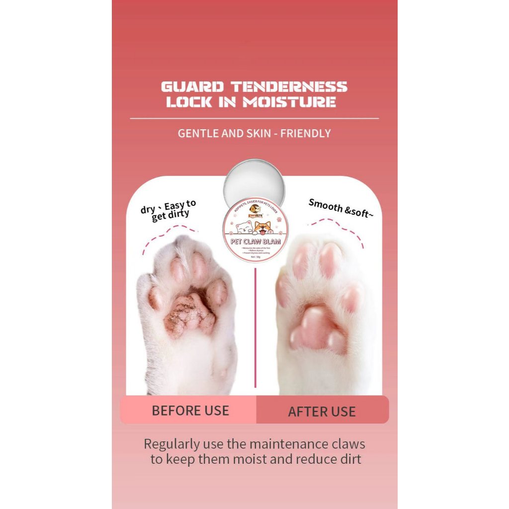 Koipets Pet Paw Balm to prevent dry and cracked skin, specifically designed skincare cream for pet paw moisturizing