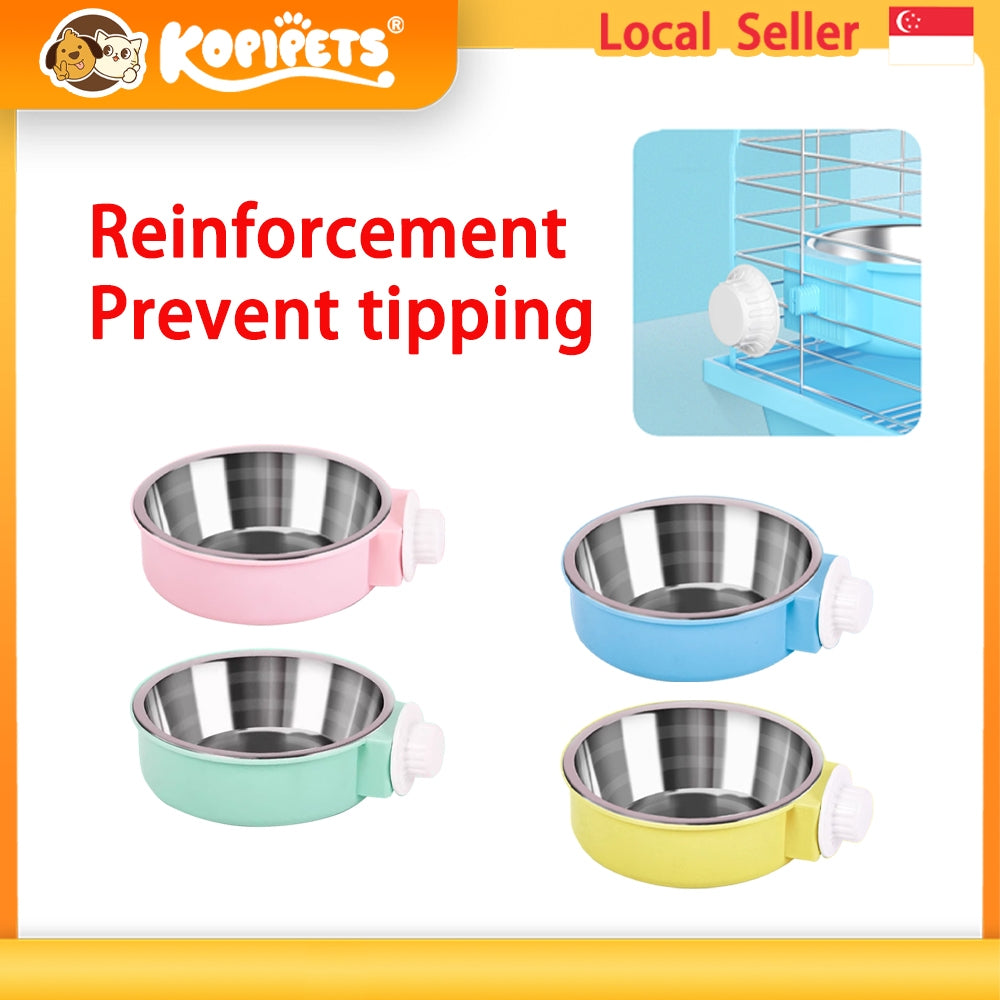 Kopipets Anti-tip stainless steel Pet Bowl-non-slip hanging dog/cat food & water dish