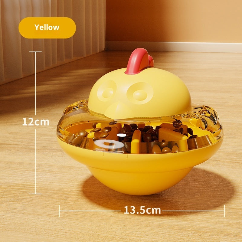 Kopipets Cat Food Dispenser Toy Wobble Chicken Feeder, Adjustable Slow Feeder with Transparent Window