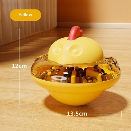 Kopipets Cat Food Dispenser Toy Wobble Chicken Feeder, Adjustable Slow Feeder with Transparent Window