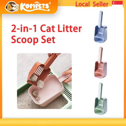 Kopipets All-in-One Cat Litter Scoop Set Multi-Functional Cat Poop Cleaner Colorful Minimalist Design