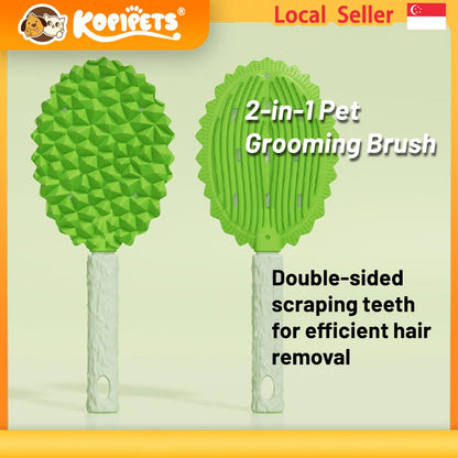 Kopipets 2-in-1 Pet Grooming Brush - Massage & Deshedding Tool for Cats, Removes Loose Fur with Comfort