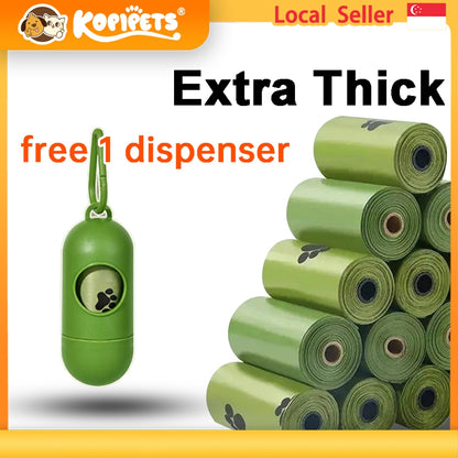 Kopipets Thick Pet Poop Bags with Free Dispenser Eco-Friendly Dog & Cat Trash Bag pet waste bags