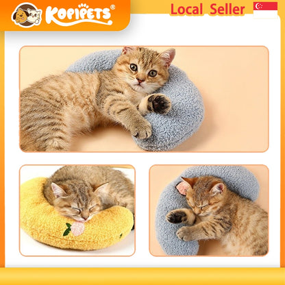 Kopipets Moon-Shaped Pet Pillow for Dogs & Cats – Soft Plush Sleeping Bed for Small Pets | Cozy Cuddle Pad