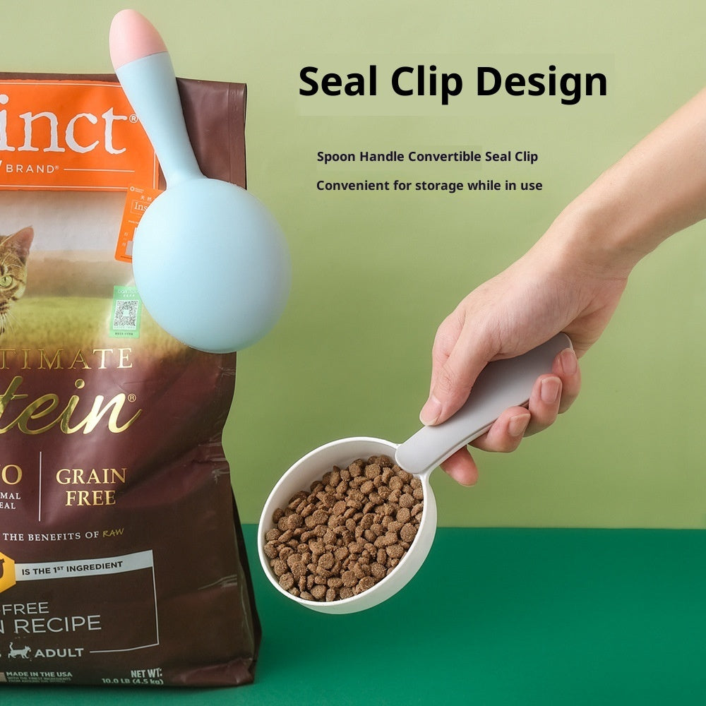 KopipetsPet Food Scoop with Built-In Sealing Clip Thickened Multi-Functional Cat & Dog Food Spoon