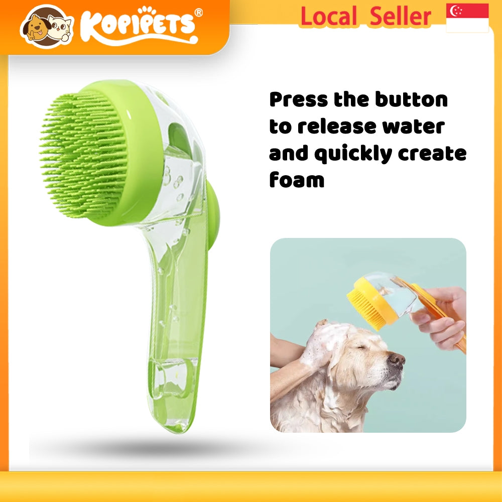 Kopipets Pet Bath Brush - Silicone Massage Grooming Tool for Cats & Dogs | Waterproof Deshedding Scrubber