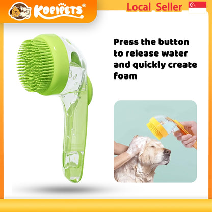 Kopipets Pet Bath Brush - Silicone Massage Grooming Tool for Cats & Dogs | Waterproof Deshedding Scrubber