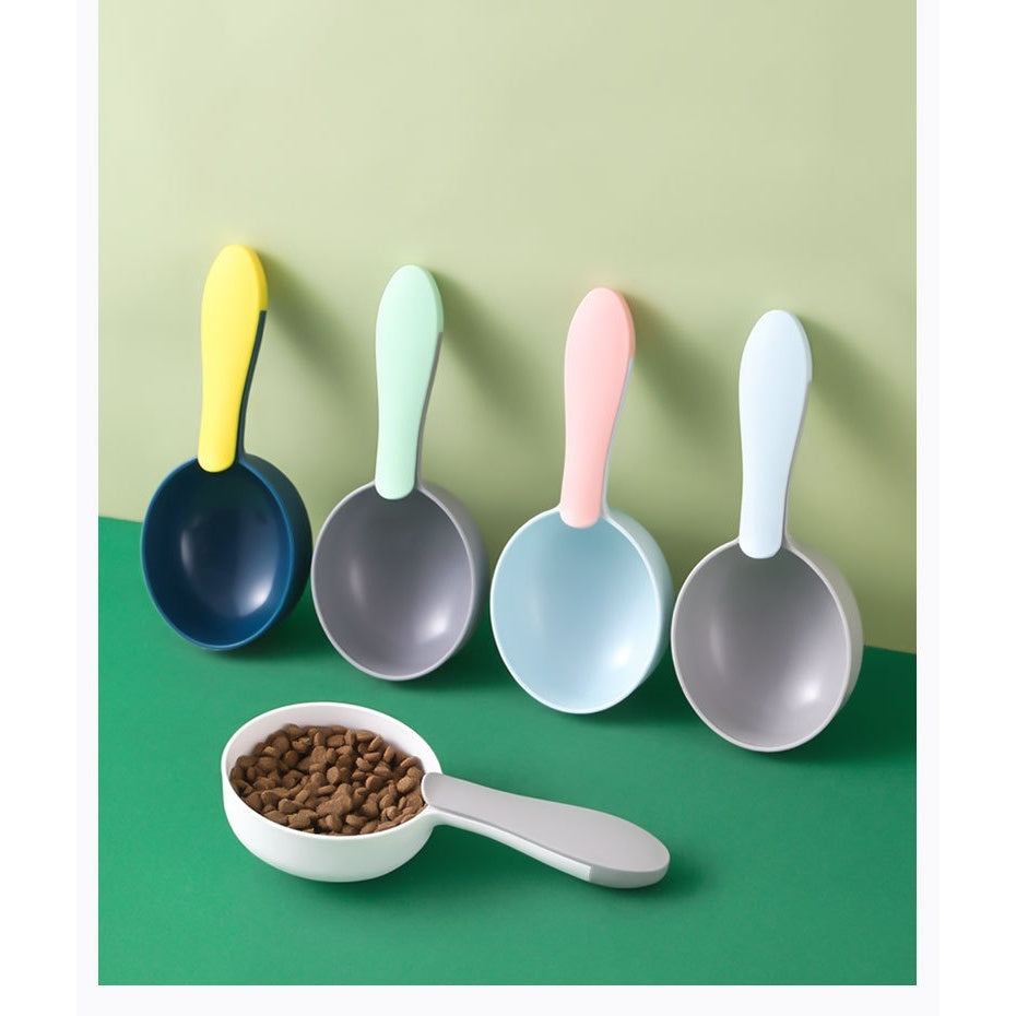 KopipetsPet Food Scoop with Built-In Sealing Clip Thickened Multi-Functional Cat & Dog Food Spoon