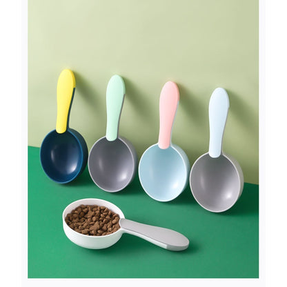 KopipetsPet Food Scoop with Built-In Sealing Clip Thickened Multi-Functional Cat & Dog Food Spoon
