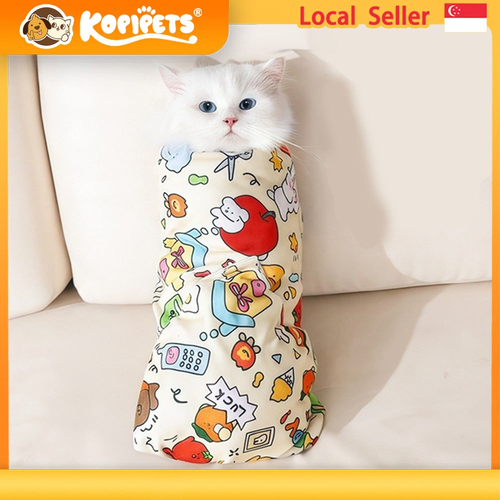 Kopipets Self-Adhesive Cat Restraint Wrap - Multi-Use Grooming Blanket for Nail Trimming, Bathing & Vet Visits