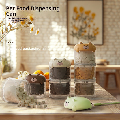 Kopipets Pet Food Storage Container 2-in-1 Travel & Home Sealed Airtight Snack Can for Dogs & Cats