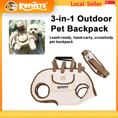 Kopipets Pet outdoor Going out multifunctional bag Backpack handbag Pet Leash Pet clothing.