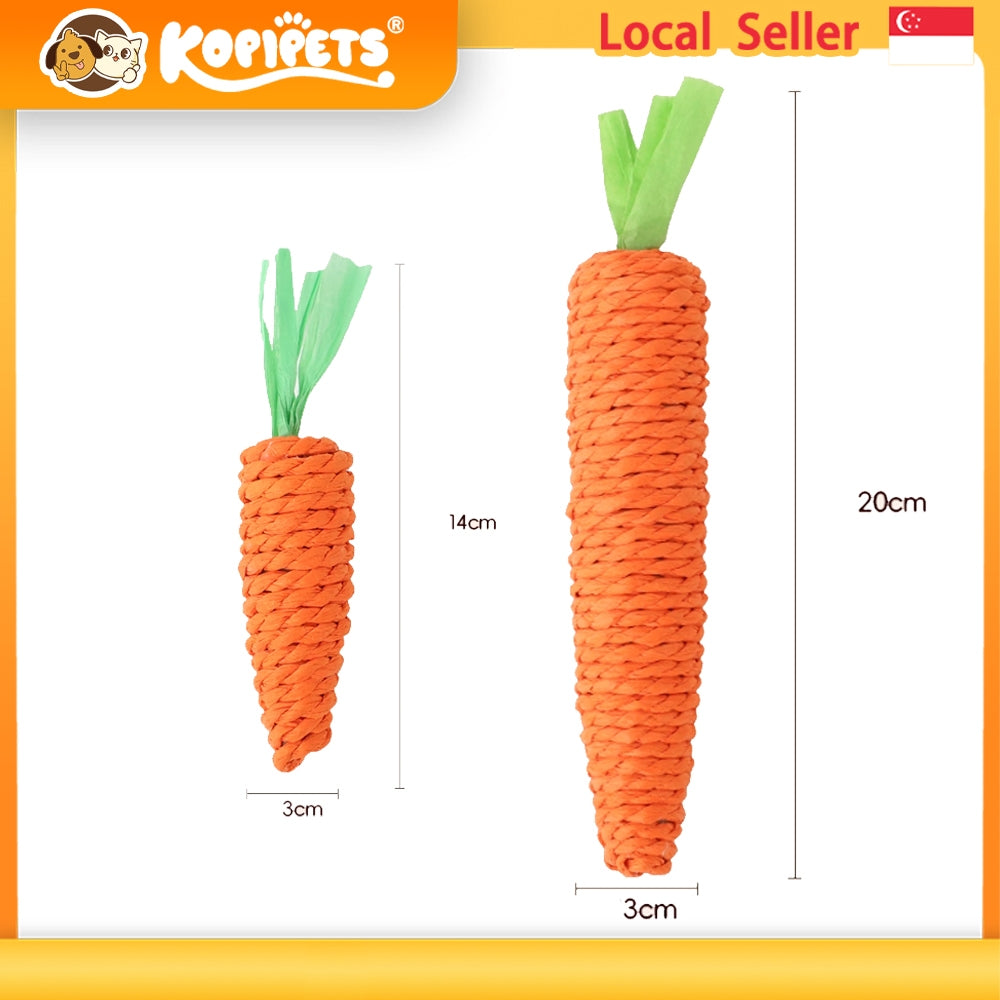 Carrot Cat Chew Toy – Self-Play & Boredom Buster for Kittens | Durable Paper Rope for Scratching, Biting & Teething