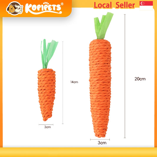 Carrot Cat Chew Toy – Self-Play & Boredom Buster for Kittens | Durable Paper Rope for Scratching, Biting & Teething