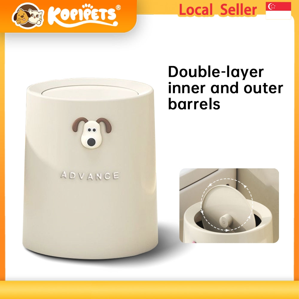 Kopipets Cute Dog Trash Can Large Capacity Home Waste Bin with Flip Lid | Odor-Sealed Aesthetic Storage Bin