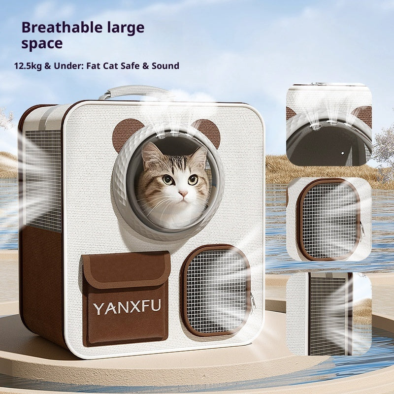 Kopipets Pet Rolling Carrier Backpack Space Capsule Design | Foldable Large-Capacity Trolley Bag