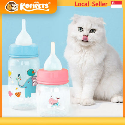 Kopipets 125ml Pet Nursing Bottle - Newborn Kitten/Puppy Feeder with Silicone Nipple for Milk & Water
