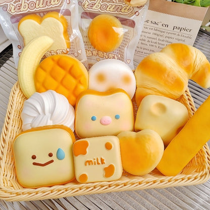 Kopipets - Bread Toast Slow Rebound Squishy Toy Creative Soft Stress Relief Cute Squeeze Toy