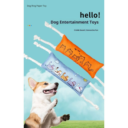 Kopipets Dog Squeaky Toy with Crinkle Sound Cotton Rope Chew Toy Cute Plush for Boredom Relief