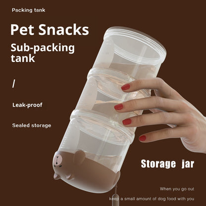 Kopipets Pet Food Storage Container 2-in-1 Travel & Home Sealed Airtight Snack Can for Dogs & Cats