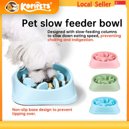 Kopipets 16.5CM Slow Feeder Dog Bowl – Perfect Size for Medium Breeds | Anti-Gulp Maze Design with Non-Slip Base