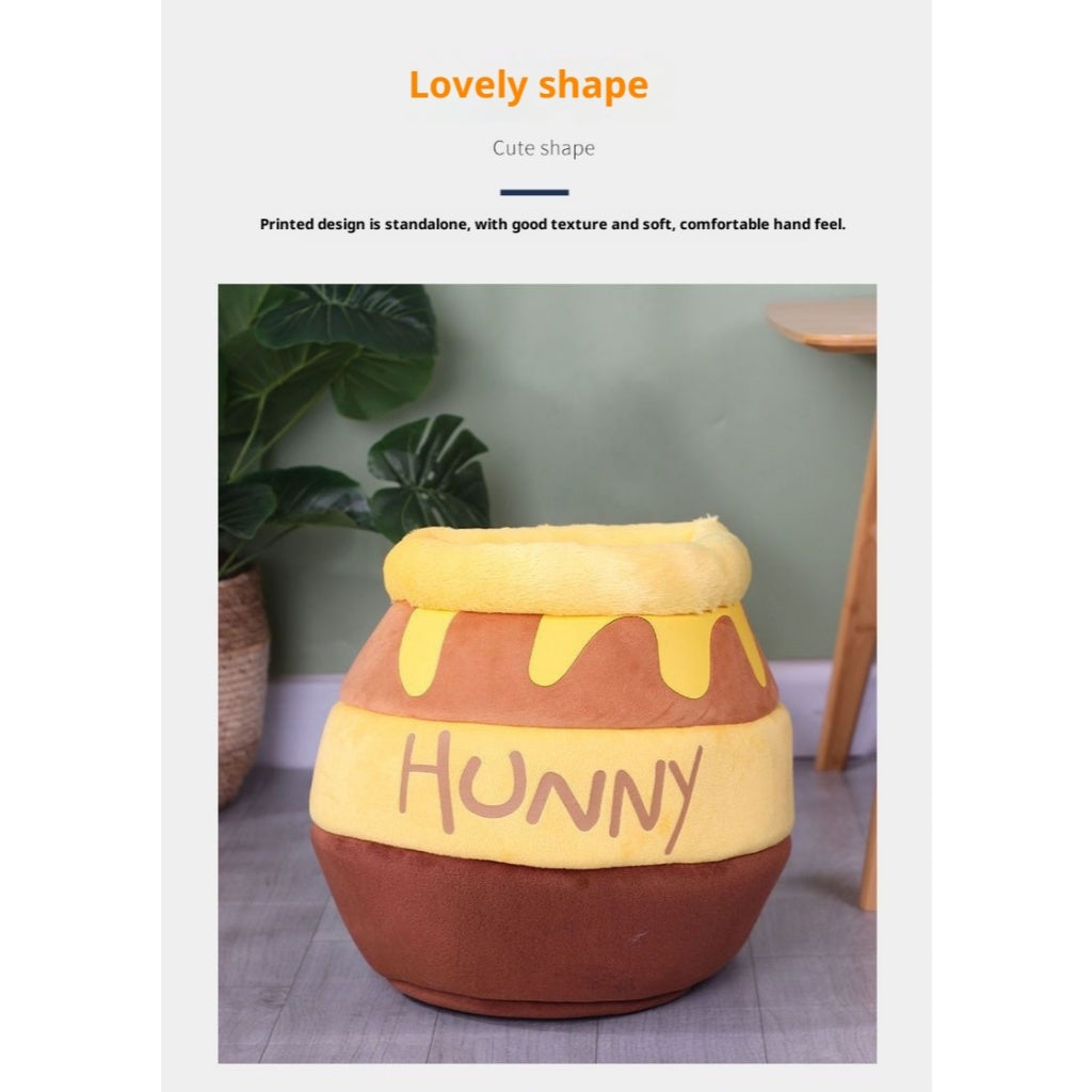 Kopipets Honey Jar Pet Bed Cute Cartoon Cat & Dog Nest Soft Washable Cozy Pet House